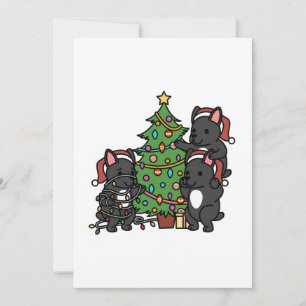 Carte De Remerciements Arbre de Noël de Chien-taureau français