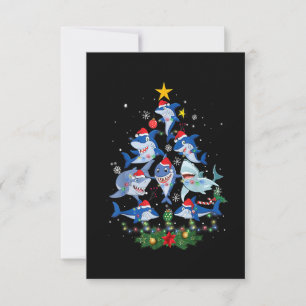 Carte De Remerciements Arbre de Noël de requin Amant de requin Noël P