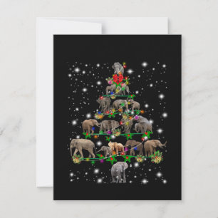 Carte De Remerciements Arbre De Noël Des Éléphants Couvert De Flamme De F
