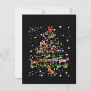 Carte De Remerciements Arbre De Noël Du Cheval Couvert De Flamme De Flamm