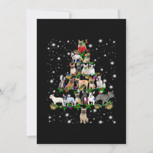 Carte De Remerciements Arbre De Noël Français Taureau Couvert De Lampe De