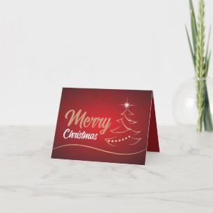 Carte De Remerciements Arbre de Noël rouge, employé saisonnier