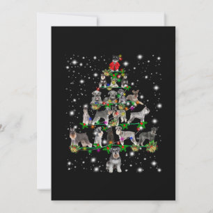 Carte De Remerciements Arbre De Noël Schnauzer Couvert De Flamme De Flamm