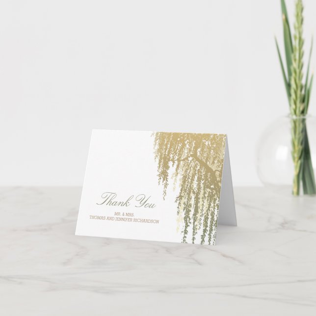 Carte De Remerciements Arbre de saule Remerciement de mariage (Devant)