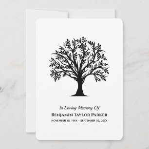 Carte De Remerciements Arbre de vie Bereavity Sympathy Funeral Memorial