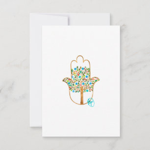 Carte De Remerciements Arbre de vie Hamsa Art