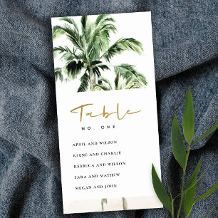 Carte De Remerciements Arbres à palmiers tropicaux Sièges Numéro du table