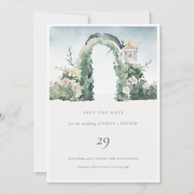 Carte De Remerciements Arc de jardin floral Botanique Enregistrer la cart (Devant)