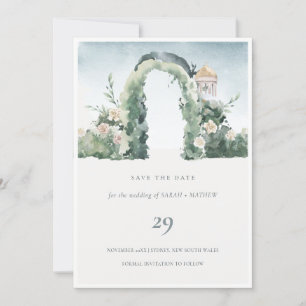 Carte De Remerciements Arc de jardin floral Botanique Enregistrer la cart