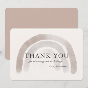 Carte de remerciements arc-en-ciel gris beige