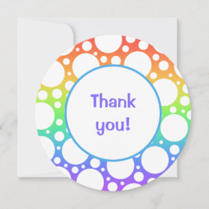 Carte De Remerciements Arc-en-ciel Rond
