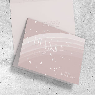 Carte De Remerciements Arc en ciel rose moderne et étoiles Baby shower bl