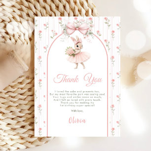 Carte De Remerciements Arc en rose et floral Some Bunny a un an 1er Anniv