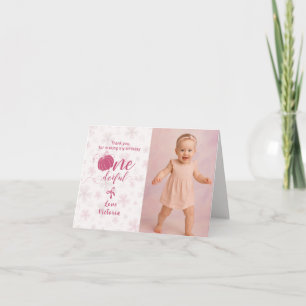 CARTE DE REMERCIEMENTS ARC ET RUBAN ROSE PUMPKIN FLEURS D'AUTOMNE ANNIVER