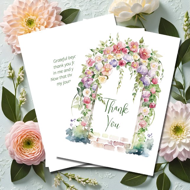 Carte De Remerciements Arc Floral Bohème de Remise de Diplômes  (Créateur téléchargé)