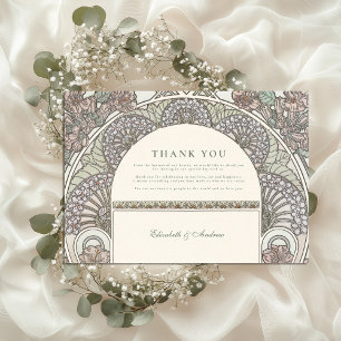 Carte De Remerciements Arc floral romantique Enregistrer la date mariage