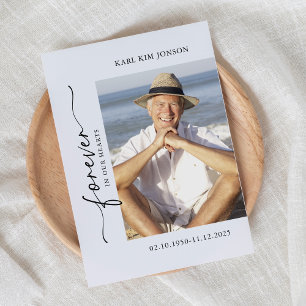 Carte De Remerciements Arch Photo Calligraphie Script Sympathy Funéraille