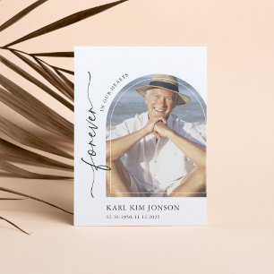 Carte De Remerciements Arch Photo Calligraphie Script Sympathy Funéraille