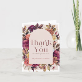 Carte De Remerciements Arche d'automne Fête des mariées rose