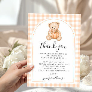 Carte De Remerciements Arche de Nounours Little Pumpkin Baby Shower