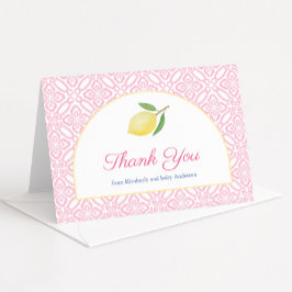 Carte De Remerciements Arche Féminine Positano Rose Citron Baby Shower