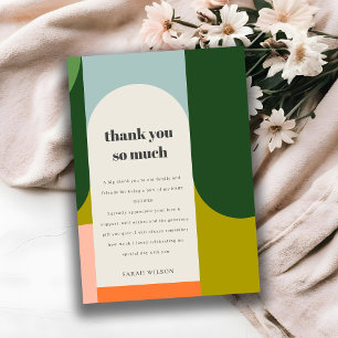 Carte De Remerciements Arche Super colorée Baby shower Abstrait