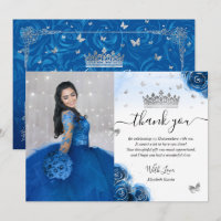 Argent et Bleu Royal Quinceañera Photo Anniversair