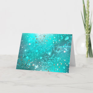 Carte De Remerciements Arrière - plan à huile Turquoise de la menthe