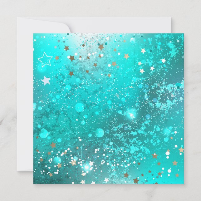 Carte De Remerciements Arrière - plan à huile Turquoise de la menthe (Devant)