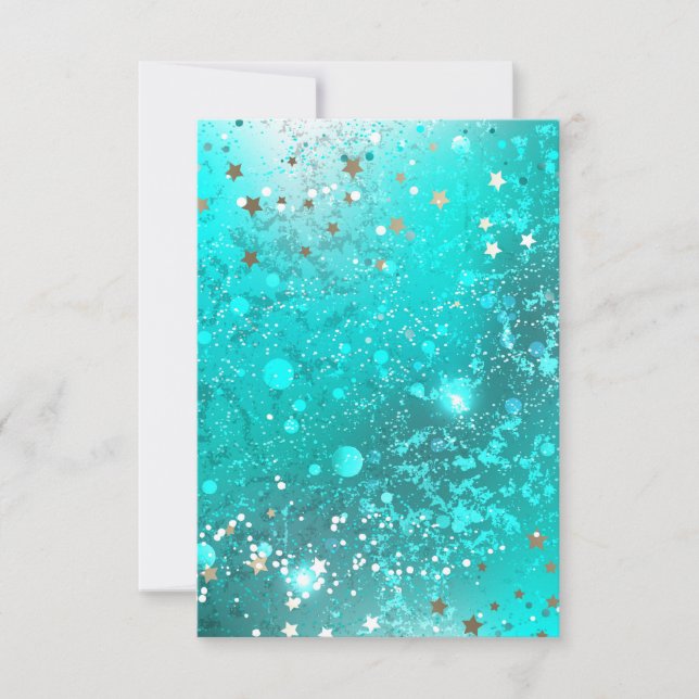 Carte De Remerciements Arrière - plan à huile Turquoise de la menthe (Devant)