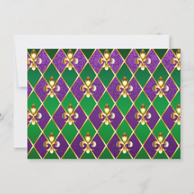 Carte De Remerciements Arrière - plan de bijoux Mardi Gras (Devant)
