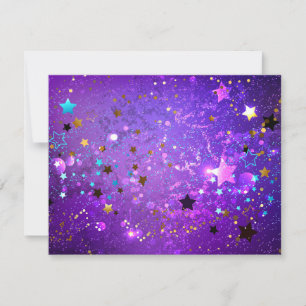 Carte De Remerciements Arrière - plan de feuille violet avec étoiles