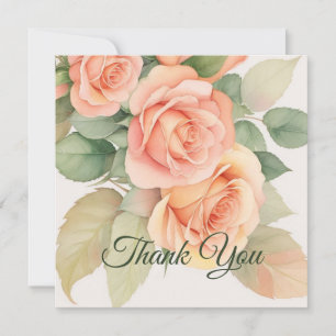 Carte De Remerciements Arrière - plan Rose floral Peach Fuzz