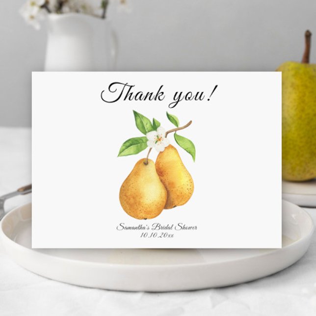 Carte De Remerciements Arroseur de mariage de poire parfaite aquarelle Me (Créateur téléchargé)