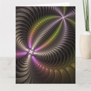 Carte De Remerciements Art abstrait brillant tripant coloré 3D fractal
