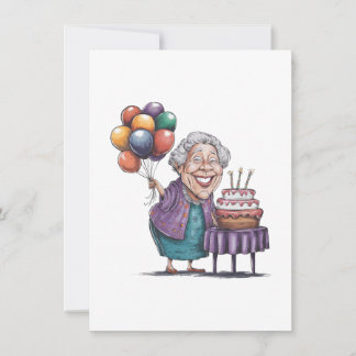 Carte De Remerciements Art de ballon de fête d'anniversaire humoristique