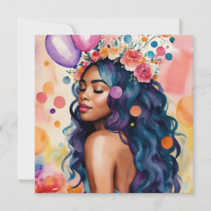 Carte De Remerciements Art de la Fête des femmes noires