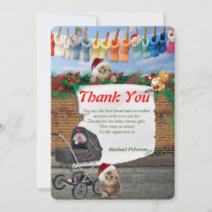 Carte De Remerciements Art de rue Polka-Dot de Noël