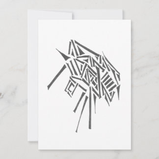 Carte De Remerciements Art de tatouage tribal abstrait noir et blanc colé