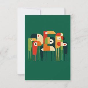 Carte De Remerciements art des oiseaux