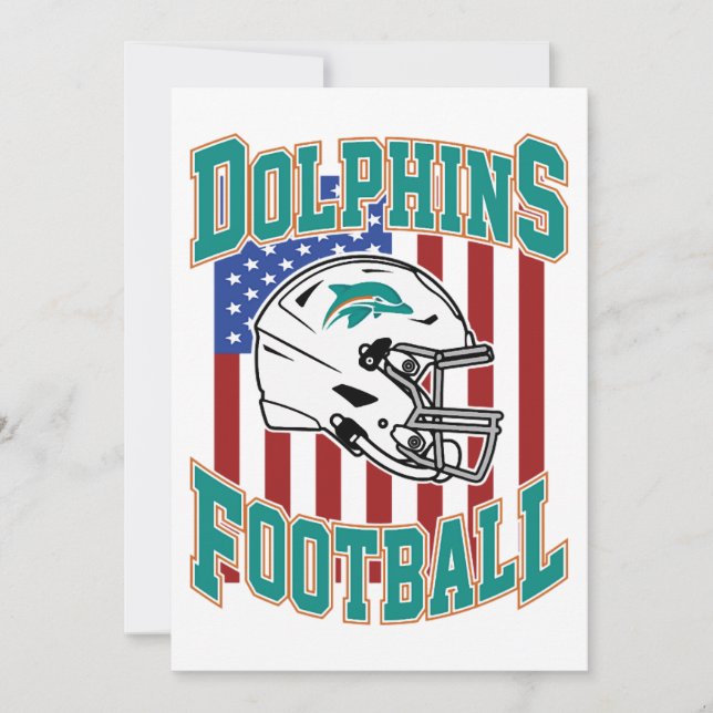 Carte De Remerciements Art - Miami Dolphins Classic (Devant)