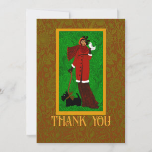 Carte De Remerciements Art Nouveau William Morris Black Scottie Retro