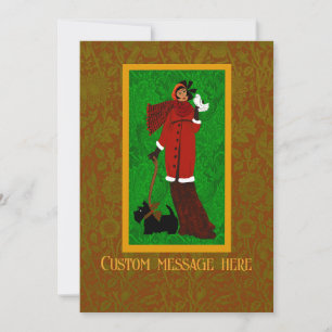 Carte De Remerciements Art Nouveau William Morris Scottie Christmas Card