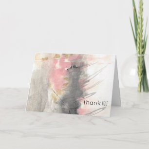 Carte De Remerciements Art peint en or rose Abstrait