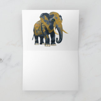 Carte De Remerciements Art traditionnel thaïlandais éléphant royal orné