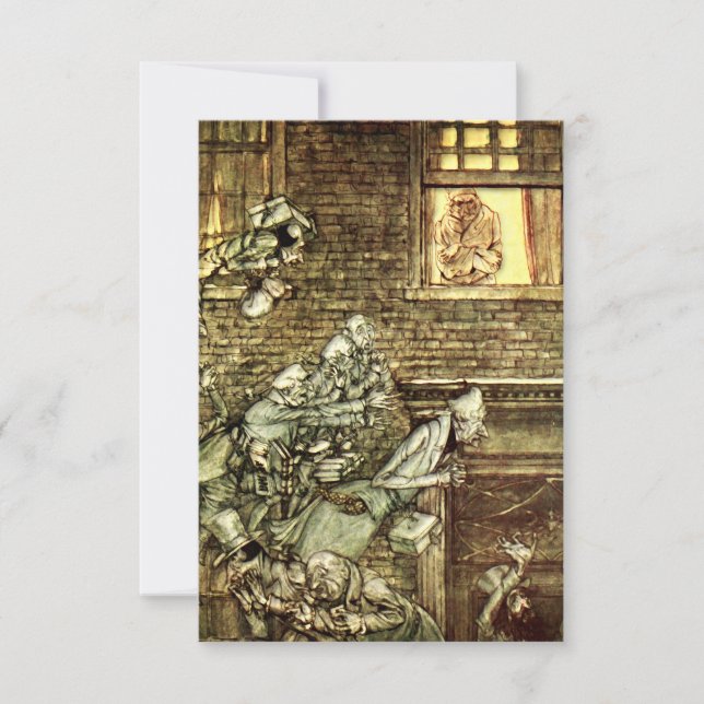 Carte De Remerciements Arthur Rackham - Un Carol de Noël - Fantômes (Devant)