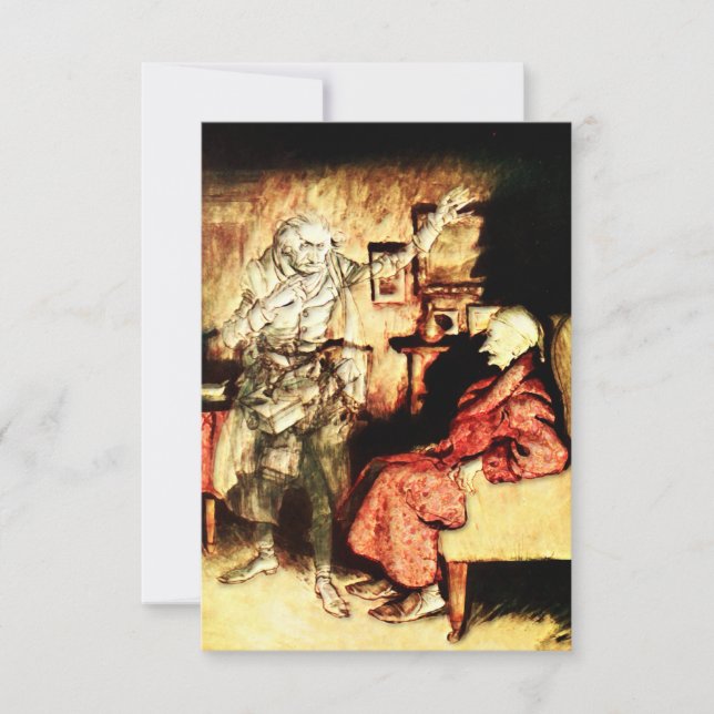 Carte De Remerciements Arthur Rackham - Un Carol de Noël - Scrooge (Devant)