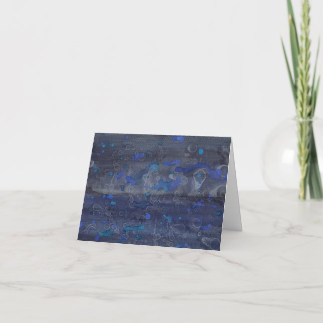 Carte De Remerciements Artwork d'aquarelle bleue - Blanc à l'intérieur (Devant)