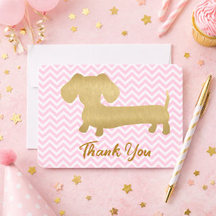 Carte De Remerciements Assiettes de fête pour chien de Vienne Dachshund O