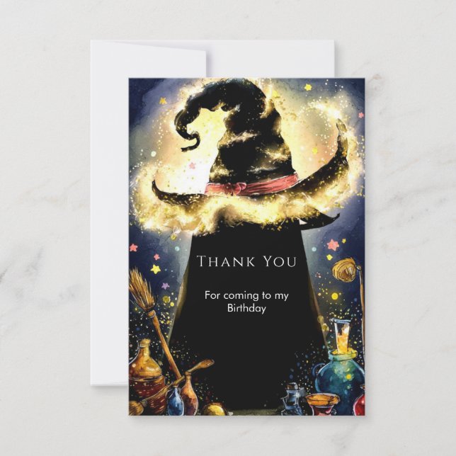 Carte De Remerciements Assistant Aquarelle enchantée Anniversaire (Devant)